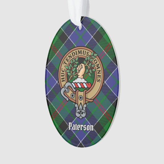 Clan Paterson Crest over Tartan Ornament (voorkant)