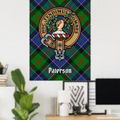 Clan Paterson Crest over Tartan Poster (Thuiskantoor)