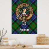 Clan Paterson Crest over Tartan Poster (Keuken)