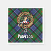 Clan Paterson Crest over Tartan Servet (Voorkant)