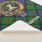 Clan Paterson Crest over Tartan Sherpa Deken (3/4)