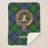 Clan Paterson Crest over Tartan Sherpa Deken (Voorkant)