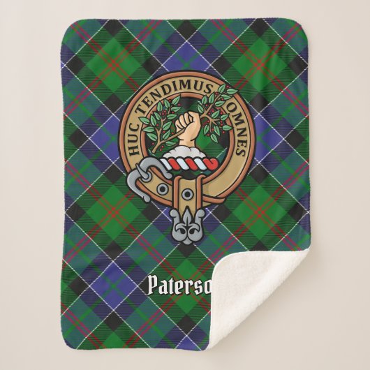 Clan Paterson Crest over Tartan Sherpa Deken (Voorkant)