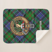 Clan Paterson Crest over Tartan Sherpa Deken (Voorkant (horizontaal))