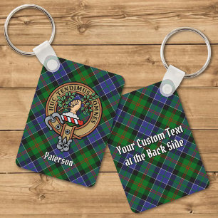 Clan Paterson Crest over Tartan Sleutelhanger