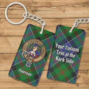 Clan Paterson Crest over Tartan Sleutelhanger