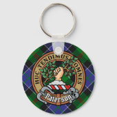 Clan Paterson Crest over Tartan Sleutelhanger (Voorkant)