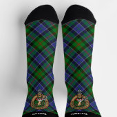 Clan Paterson Crest over Tartan Sokken (Top)