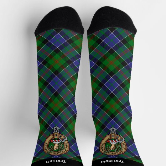 Clan Paterson Crest over Tartan Sokken (Top)