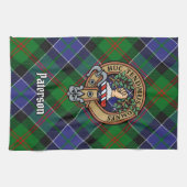 Clan Paterson Crest over Tartan Theedoek (Horizontaal)
