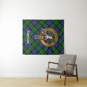 Clan Paterson Crest over Tartan Wandkleed (In Situ (horizontaal))