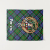 Clan Paterson Crest over Tartan Wandkleed (Voorkant (horizontaal))