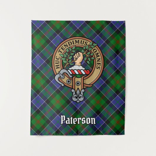 Clan Paterson Crest over Tartan Wandkleed (Voorkant)