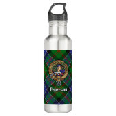 Clan Paterson Crest over Tartan Waterfles (Voorkant)