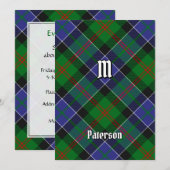 Clan Paterson Tartan Kaart (Voorkant / Achterkant)