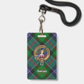 Clan Paterson Wapen over Tartan Badge (Voorzijde met lanyard)
