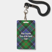 Clan Paterson Wapen over Tartan Badge (Achterkant met lanyard)