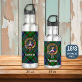 Clan Paterson Wapen over Tartan Waterfles