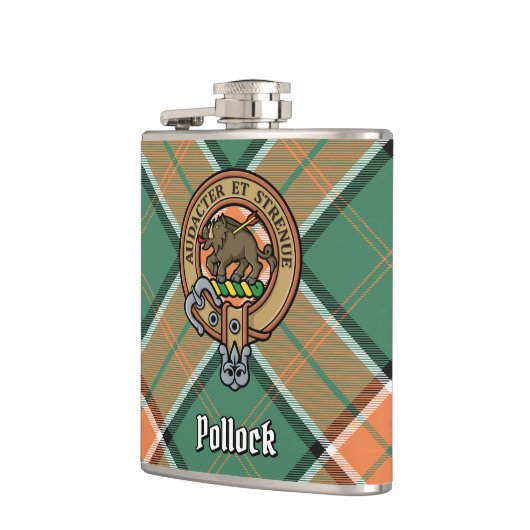 Clan Pollock Crest Flask Heupfles (Links)