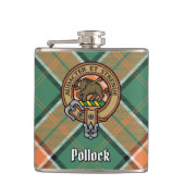 Clan Pollock Crest Flask Heupfles (Voorkant)