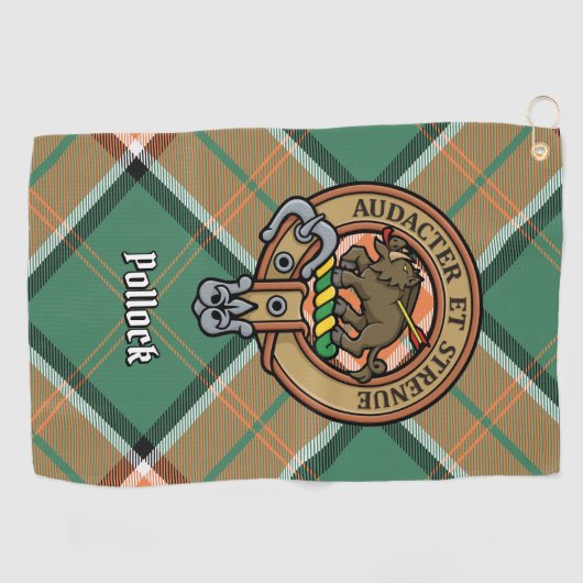 Clan Pollock Crest Golf Towel Golfhanddoek (Horizontaal)