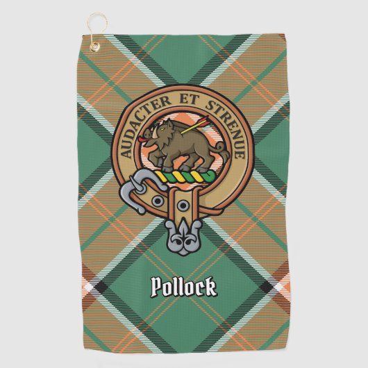 Clan Pollock Crest Golf Towel Golfhanddoek (Voorkant)
