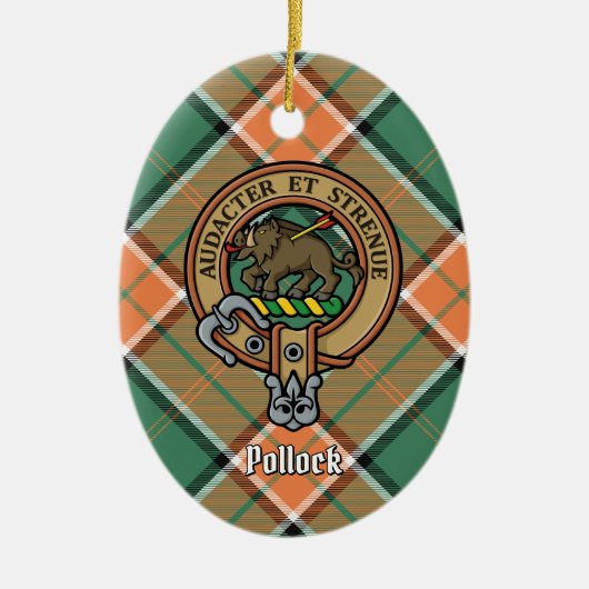 Clan Pollock Crest keramisch Ornament (Voorkant)