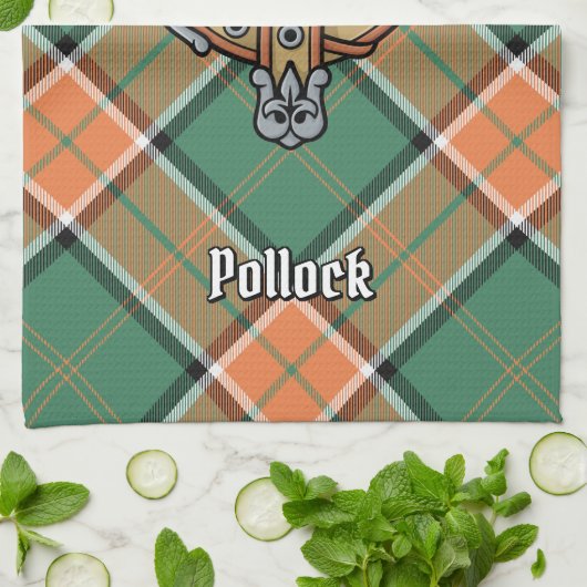 Clan Pollock Crest Kitchen Towel Theedoek (Gevouwen)