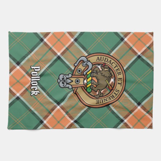 Clan Pollock Crest Kitchen Towel Theedoek (Horizontaal)
