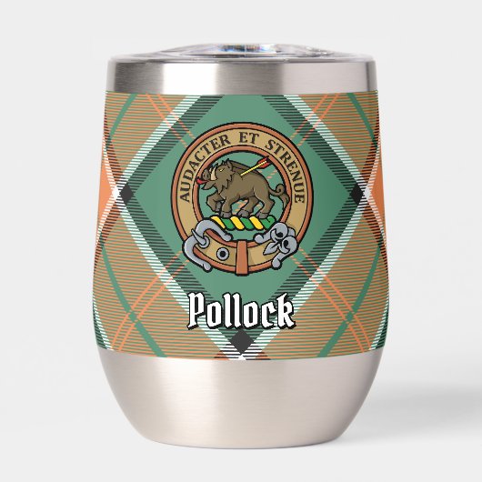 Clan Pollock Crest over Tartan (Voorkant)