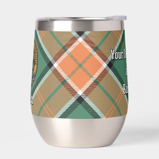 Clan Pollock Crest over Tartan (Links)