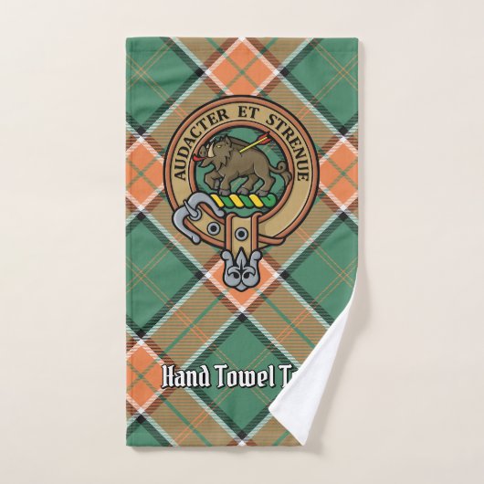 Clan Pollock Crest over Tartan Bad Handdoek (Handdoek)