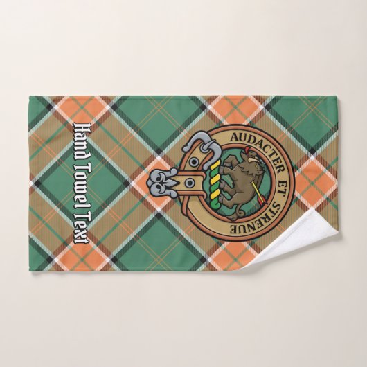 Clan Pollock Crest over Tartan Bad Handdoek (Handdoek)
