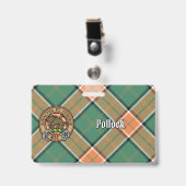 Clan Pollock Crest over tartan Badge (Voorzijde met clip)