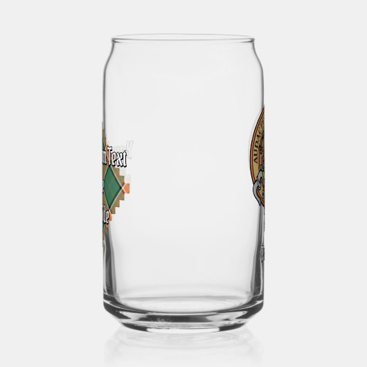 Clan Pollock Crest over Tartan Blikvorm Glas (Rechts)