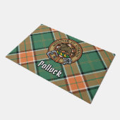 Clan Pollock Crest over Tartan Deurmat (Schuin)
