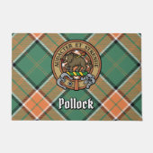 Clan Pollock Crest over Tartan Deurmat (Voorkant)