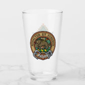 Clan Pollock Crest over Tartan Glas (Voorkant)