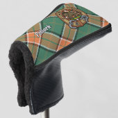 Clan Pollock Crest over Tartan Golfheadcover (3/4 voorkant)