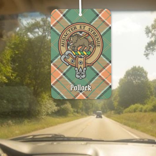 Clan Pollock Crest over Tartan Luchtverfrisser