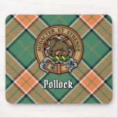 Clan Pollock Crest over Tartan Muismat (Voorkant)
