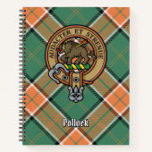 Clan Pollock Crest over Tartan Notitieboek (Voorkant)