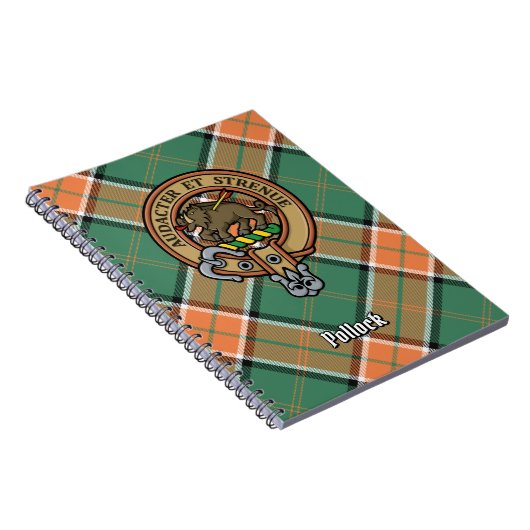 Clan Pollock Crest over Tartan Notitieboek (Rechterzijde)