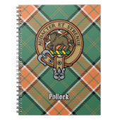 Clan Pollock Crest over Tartan Notitieboek (Voorkant)