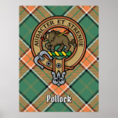 Clan Pollock Crest over Tartan Poster (Voorkant)