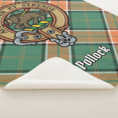 Clan Pollock Crest over Tartan Sherpa Deken (3/4)