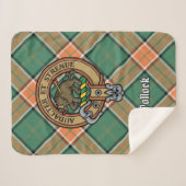 Clan Pollock Crest over Tartan Sherpa Deken (Voorkant (horizontaal))