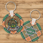 Clan Pollock Crest over Tartan Sleutelhanger