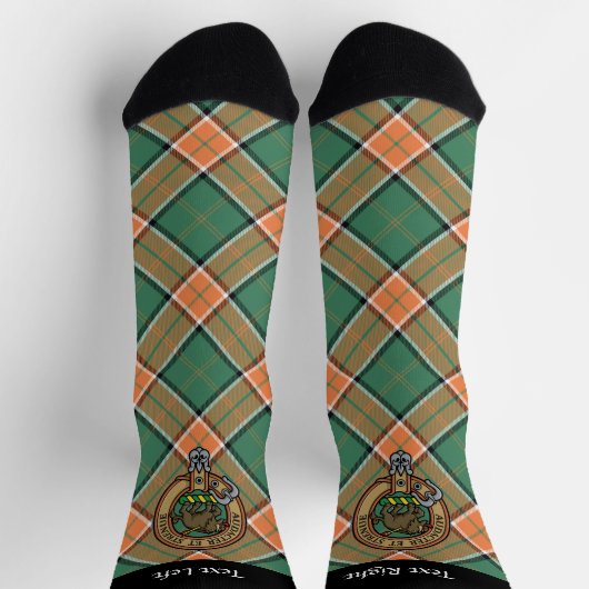 Clan Pollock Crest over Tartan Socks Sokken (Top)