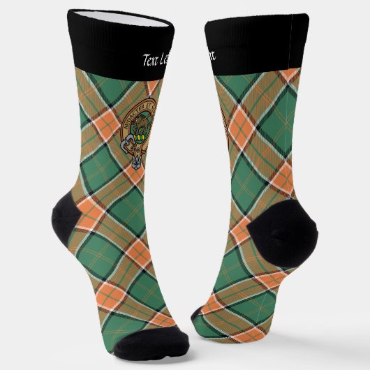 Clan Pollock Crest over Tartan Socks Sokken (Gebogen)